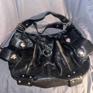 Roxbury Black Buckle Leather Bag Purse Tote